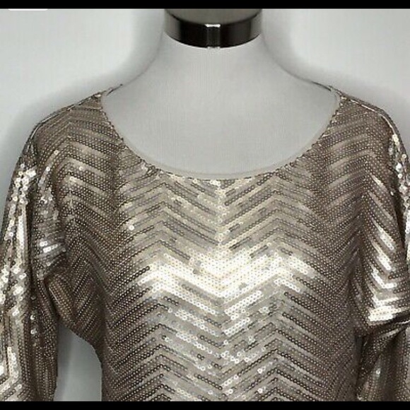 NWOT White and Black Sequin Blouses Size S - Picture 2 of 8